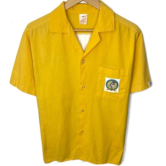 Vintage 1989 Looney Tunes Warner Bros TAZ Devil Single Stitch Button Down Shirt - Picture 2 of 9